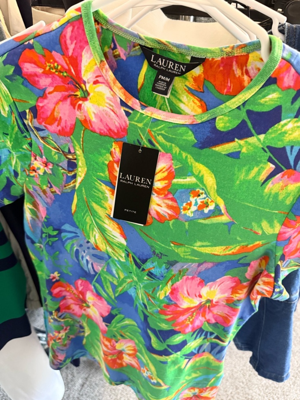 Ralph Lauren Floral Scoop Neck Tee in Bright Multi